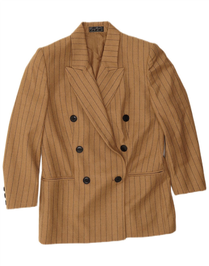 Giorgio Grati Womens Blazer Jacket UK 14 Medium Brown Striped