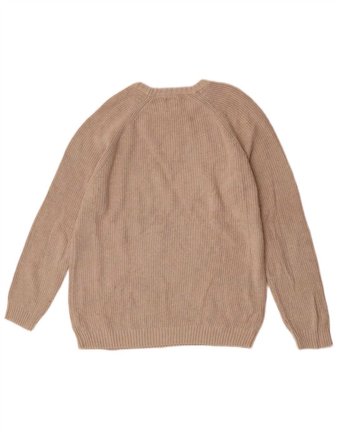 Zara Mens Crew Neck Jumper Sweater Medium Beige Cotton