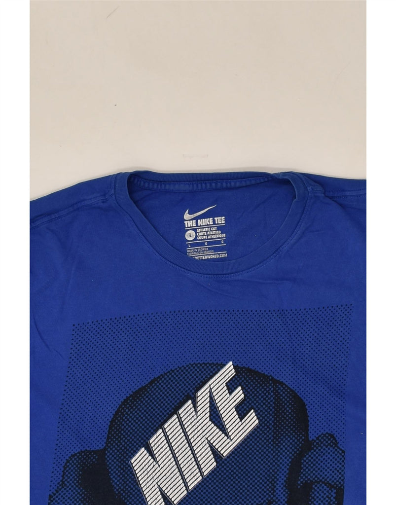 NIKE Mens Graphic T-Shirt Top Large Blue Cotton | Vintage Nike | Thrift | Second-Hand Nike | Used Clothing | Messina Hembry 