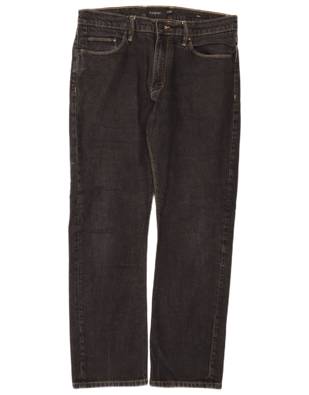 Marks & Spencer Mens Autograph Slim Jeans W34 L31 Black Cotton