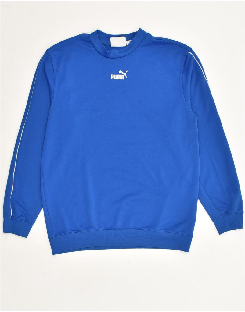 PUMA Mens Sweatshirt Jumper Medium Blue | Vintage Puma | Thrift | Second-Hand Puma | Used Clothing | Messina Hembry 