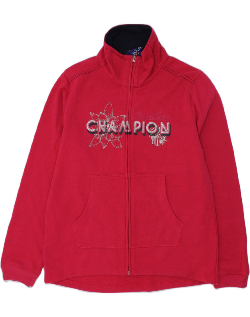 CHAMPION Girls Graphic Tracksuit Top Jacket 13-14 Years XL Red Cotton | Vintage Champion | Thrift | Second-Hand Champion | Used Clothing | Messina Hembry 