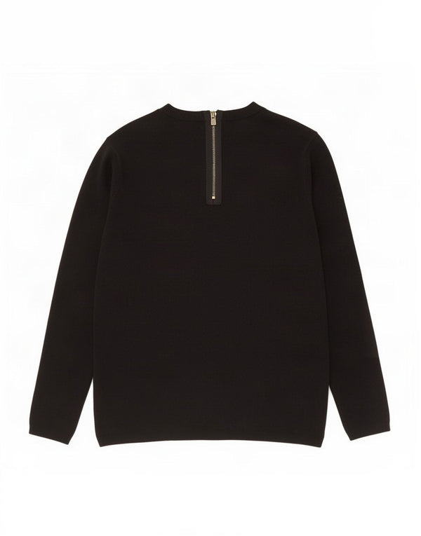 Zara Womens Boat Neck Jumper Sweater UK 12 Medium Black