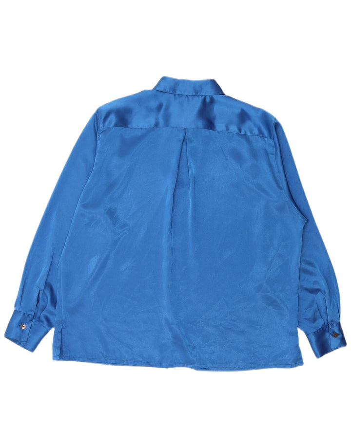 Renato Balestra Womens Oversized Shirt Blouse IT 50 XL Blue Polyester
