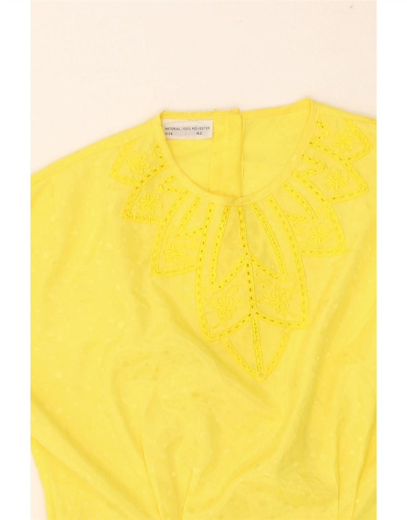 VINTAGE Womens Blouse Top IT 42 Medium Yellow Polyester Vintage Vintage and Second-Hand Vintage from Messina Hembry 