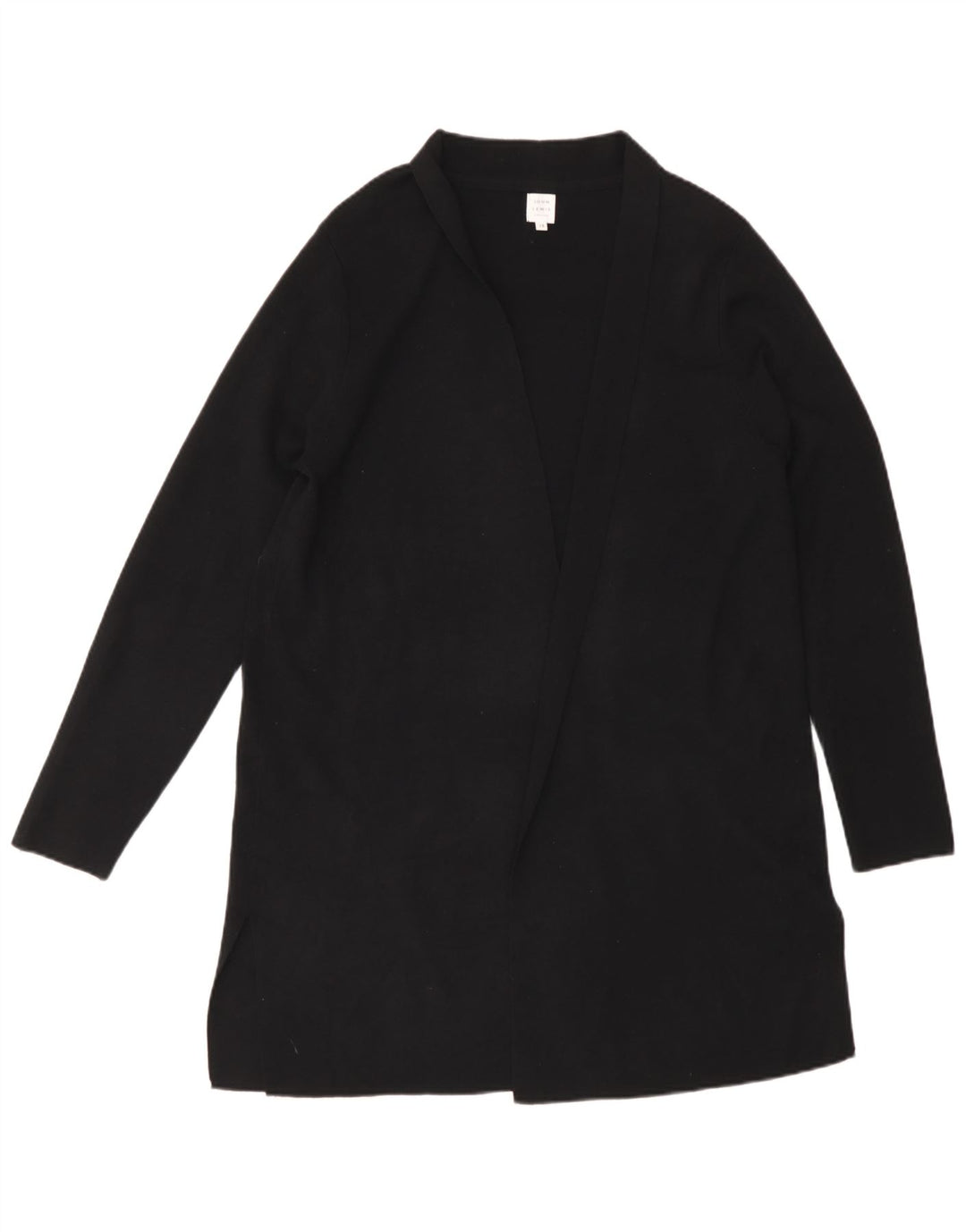 John Lewis Womens Longline Open Cardigan Sweater UK 12 Medium Black