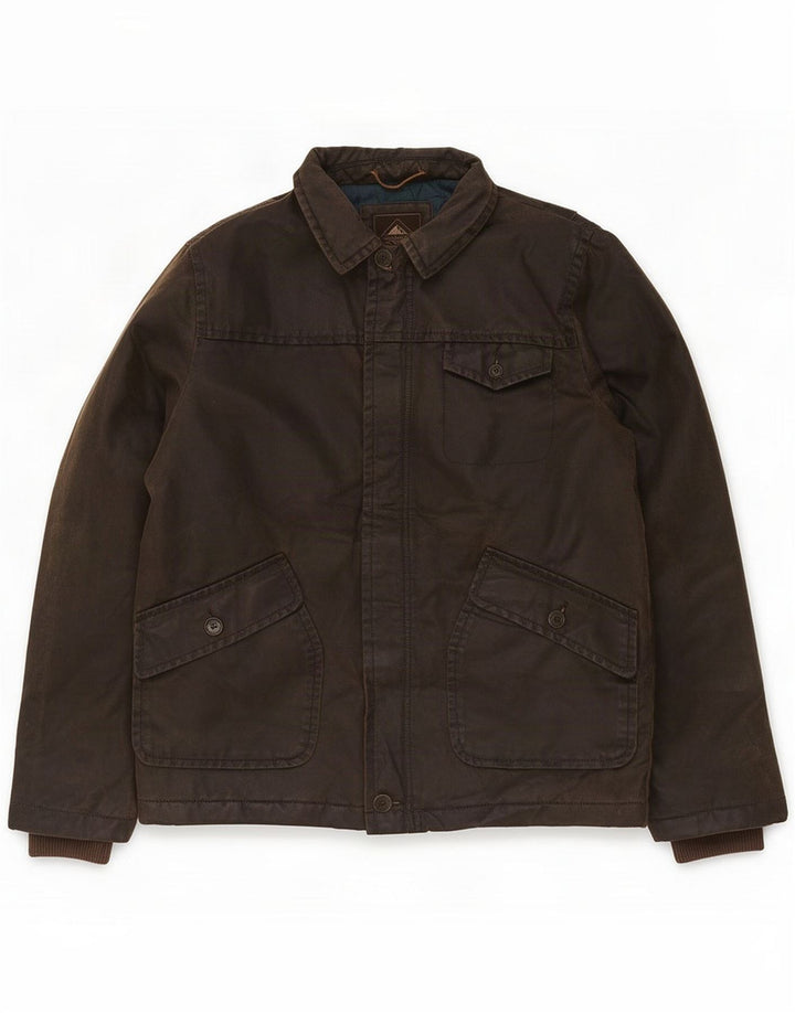 White Stuff Mens Waxed Cotton Jacket UK 40 Large Brown