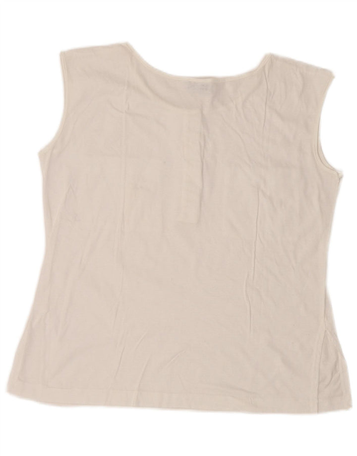 Sergio Tacchini Womens Sleeveless Blouse Top UK 14 Large White