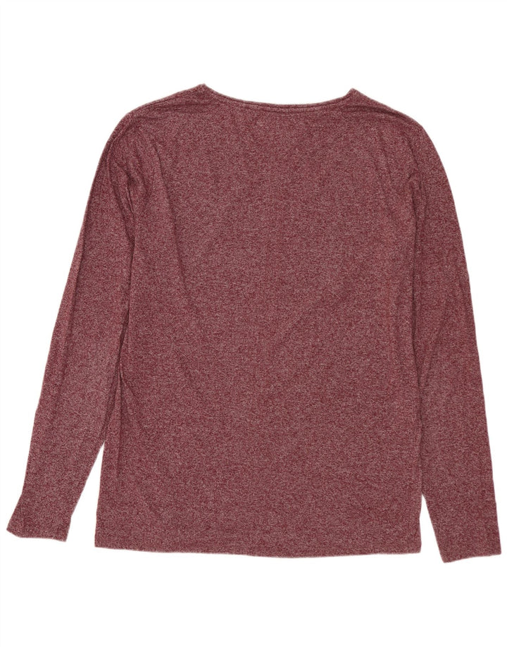 TOMMY HILFIGER Mens Top Long Sleeve Medium Burgundy Flecked