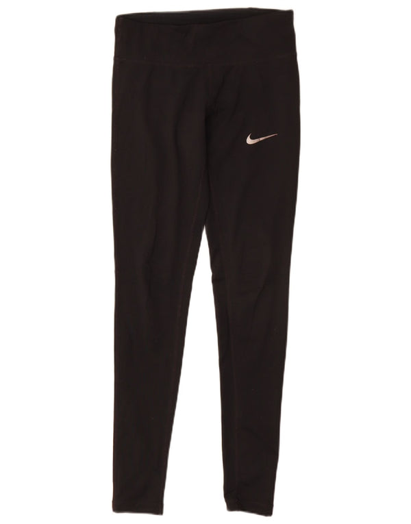 Nike Womens Dri Fit Leggings UK 6 XS Black Polyester