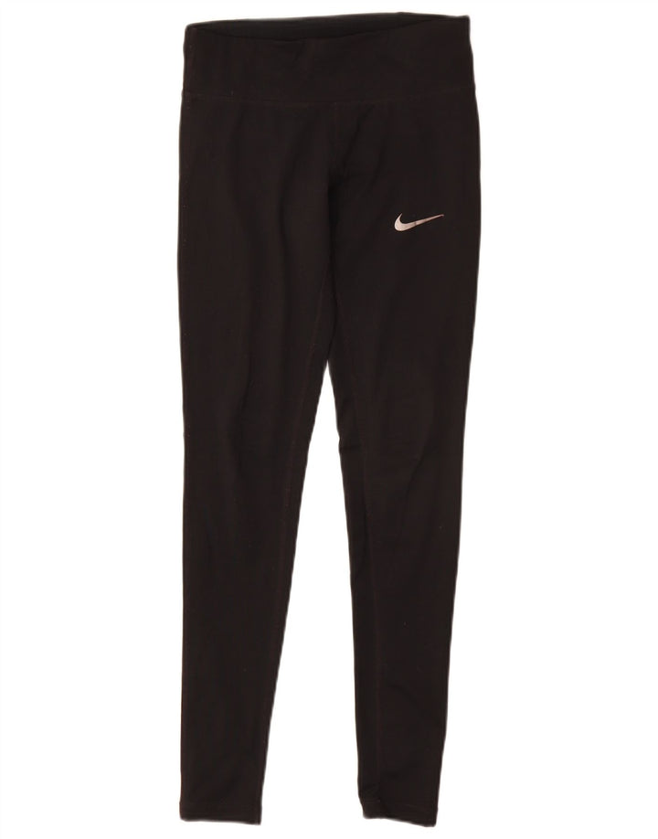 Nike Womens Dri Fit Leggings UK 6 XS Black Polyester