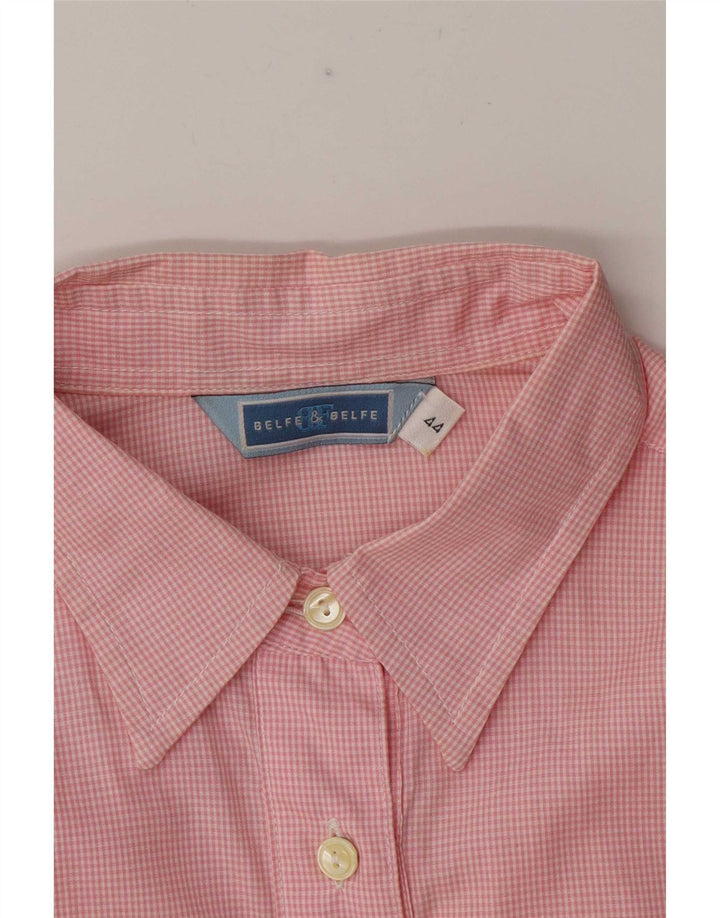 Belfe & Womens Oversized Shirt IT 44 Medium Pink Gingham