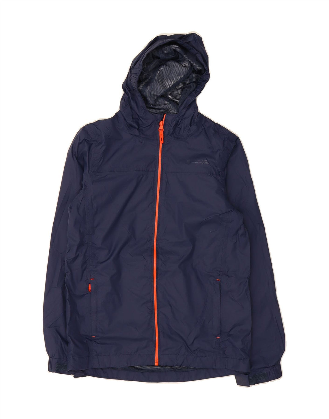 MOUNTAIN WAREHOUSE Boys Hooded Rain Jacket 12-13 Years Navy Blue Nylon Vintage Mountain Warehouse and Second-Hand Mountain Warehouse from Messina Hembry 