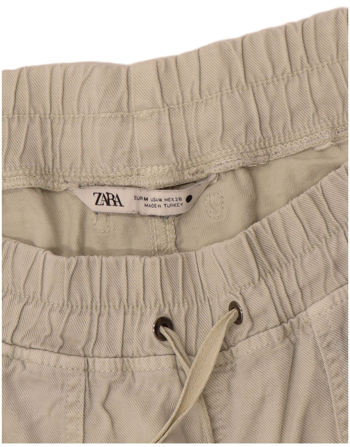Zara Womens Tracksuit Trousers Joggers UK 14 Medium  Beige