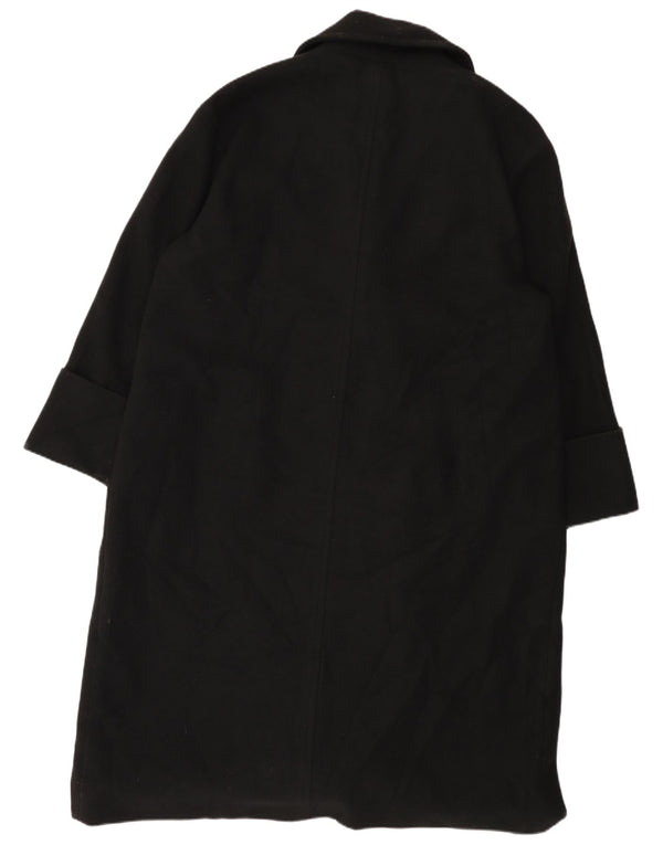 John Lewis Womens Oversized Double Breasted Coat UK 18 XL Black Polyester