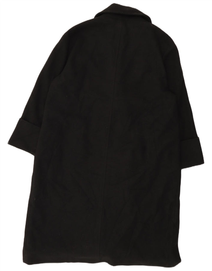 John Lewis Womens Oversized Double Breasted Coat UK 18 XL Black Polyester