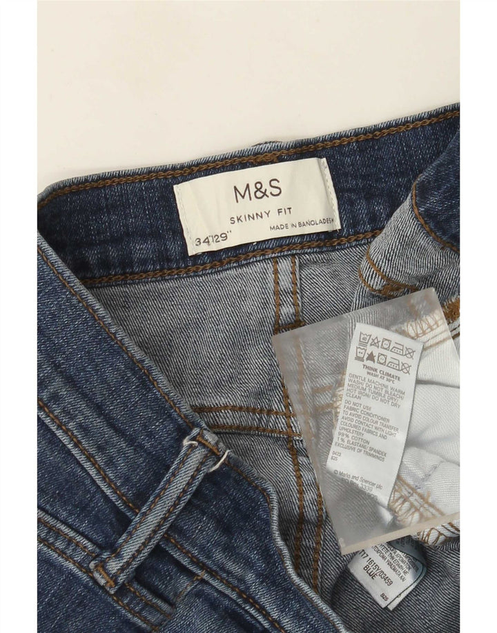 Marks & Spencer Mens Skinny Jeans W34 L29 Blue Cotton