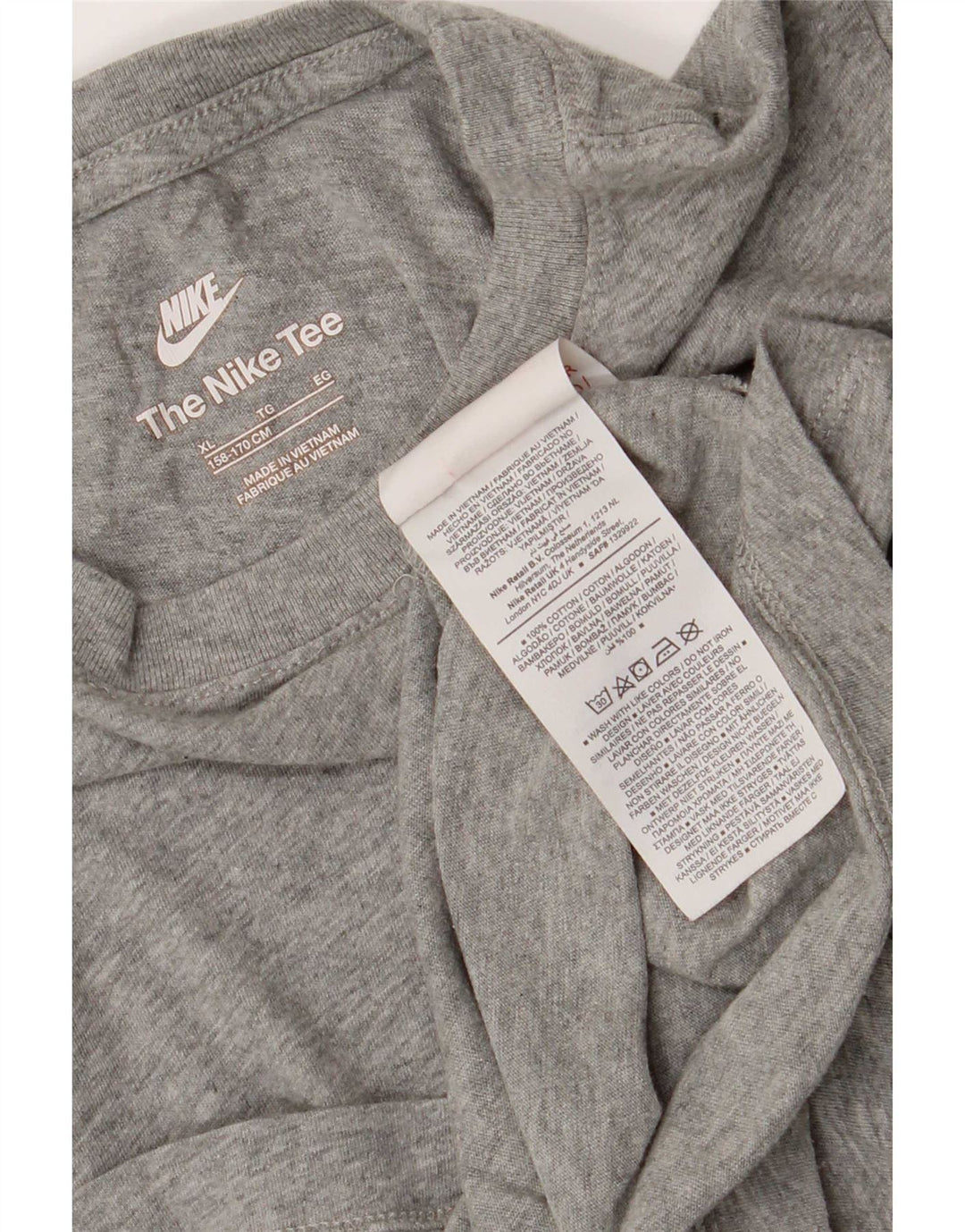 Nike Boys T-Shirt Top 13-14 Years XL Grey Cotton