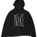 Nike Womens Graphic Oversized Hoodie Jumper UK 18 XL Black Polyester