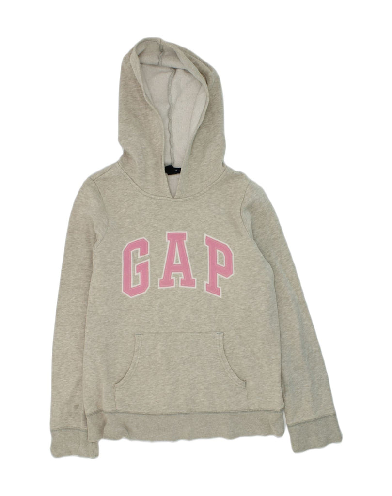 GAP Girls Graphic Hoodie Jumper 12-13 Years Grey Cotton | Vintage Gap | Thrift | Second-Hand Gap | Used Clothing | Messina Hembry 