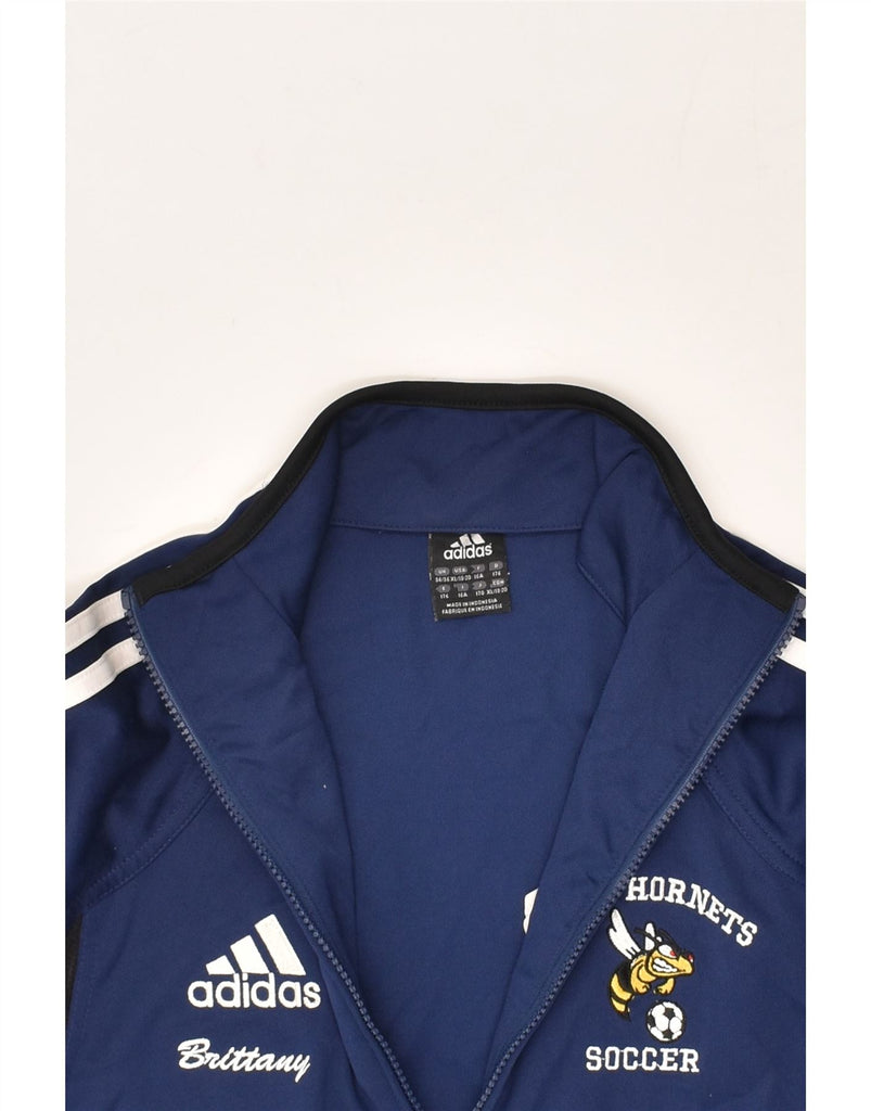 ADIDAS Girls Tracksuit Top Jacket 15-16 Years XL Navy Blue Polyester | Vintage Adidas | Thrift | Second-Hand Adidas | Used Clothing | Messina Hembry 