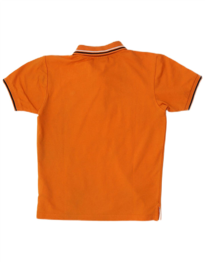 Champion Boys Polo Shirt 7-8 Years Small Orange Cotton