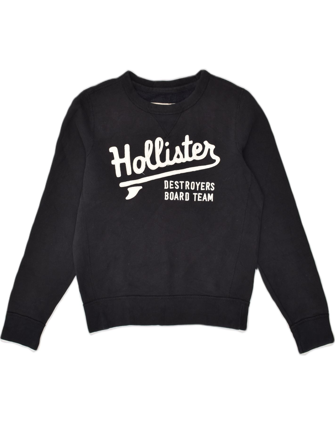 HOLLISTER Mens Graphic Sweatshirt Jumper Small Black Cotton