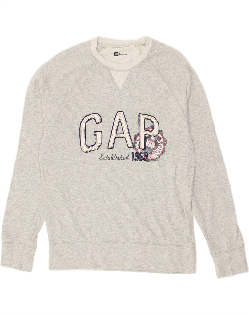 GAP Womens Graphic Sweatshirt Jumper UK 10 Small Grey | Vintage Gap | Thrift | Second-Hand Gap | Used Clothing | Messina Hembry 