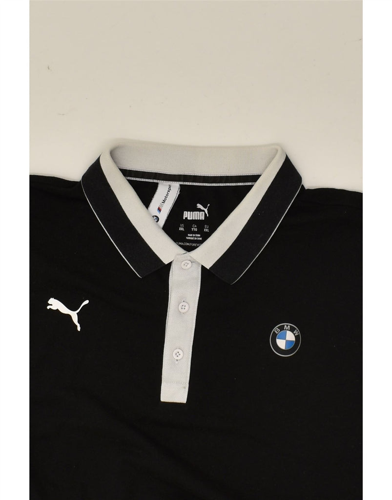 PUMA Mens BMW Graphic Polo Shirt 2XL Black Cotton | Vintage Puma | Thrift | Second-Hand Puma | Used Clothing | Messina Hembry 