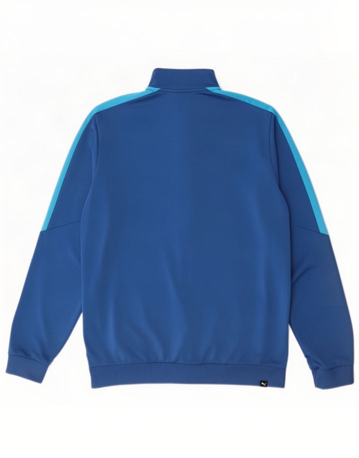 Puma Boys Tracksuit Top Jacket 15-16 Years Blue Colourblock Polyester