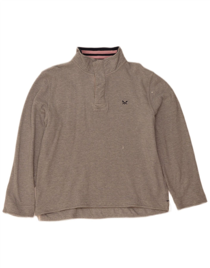 Crew Clothing Mens Zip Neck Sweatshirt Jumper Large Grey Cotton