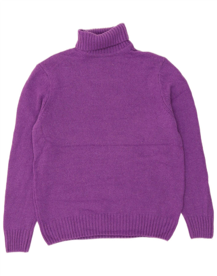 Zara Womens Roll Neck Jumper Sweater UK 14 Medium Purple Wool