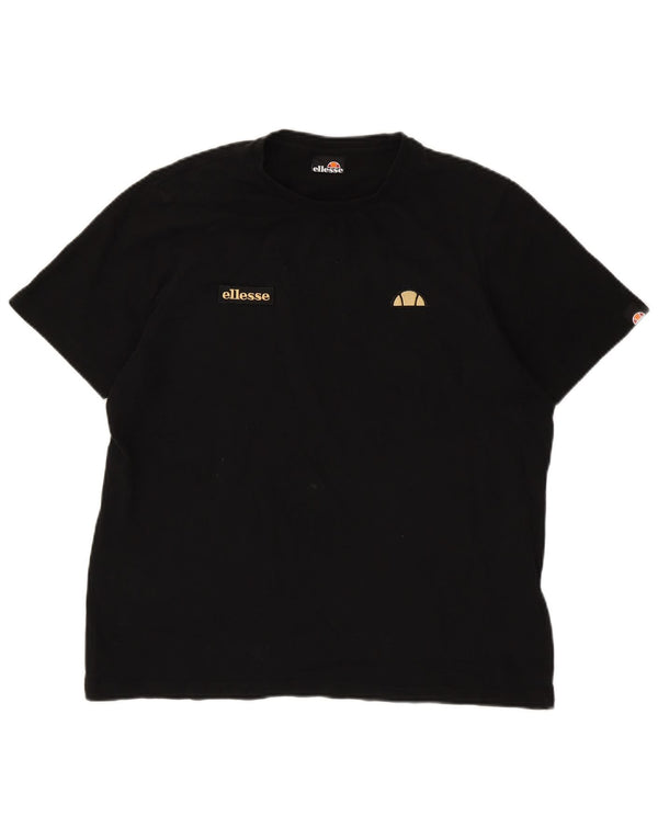 Ellesse Mens T-Shirt Top Large Black Cotton