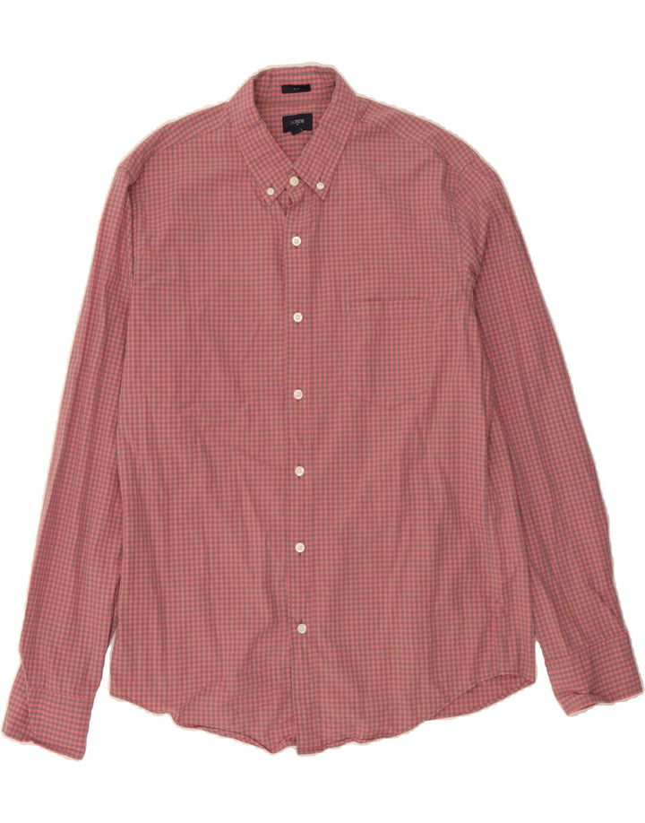 J. CREW Mens Slim Shirt Large Red Gingham Cotton Vintage J. Crew and Second-Hand J. Crew from Messina Hembry 