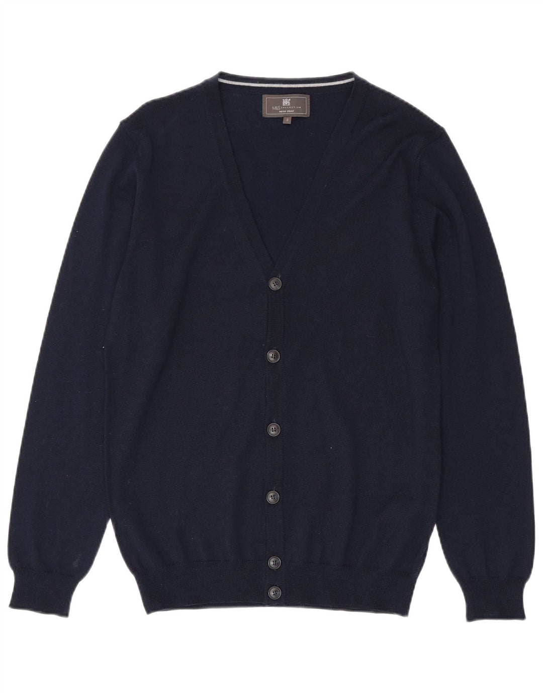 Marks & Spencer Mens Cardigan Sweater Small Navy Blue Acrylic