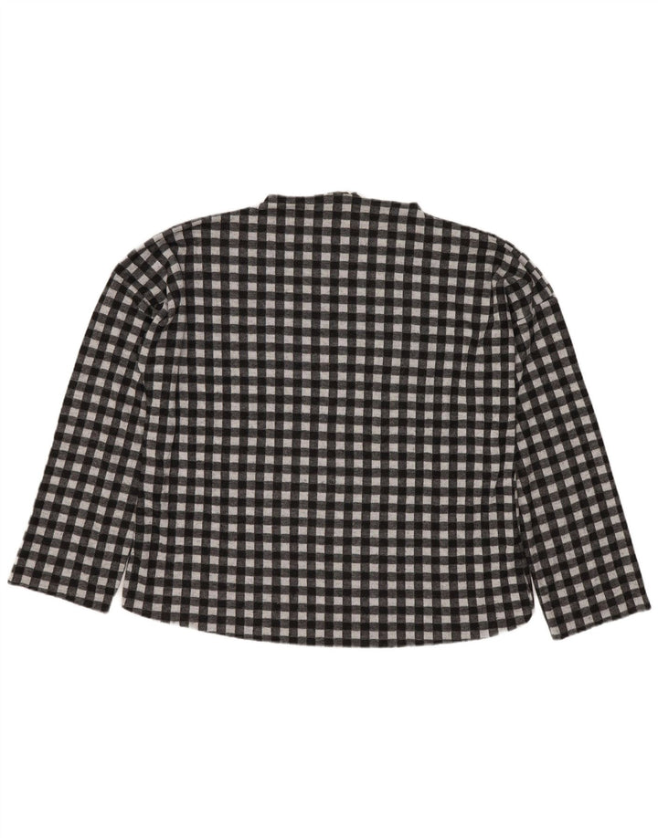Zara Womens Trafaluc Oversized Top Long Sleeve UK 10 Small Black Gingham