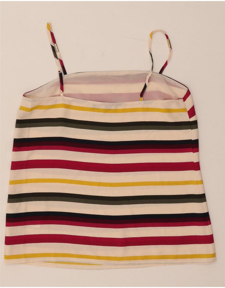 Oasis Womens Crop Cami Top UK 10 Small  Multicoloured Striped Polyester