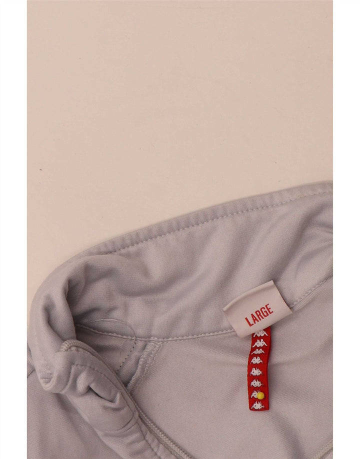 Kappa Womens Graphic Tracksuit Top Jacket UK 16 Large Grey Colourblock