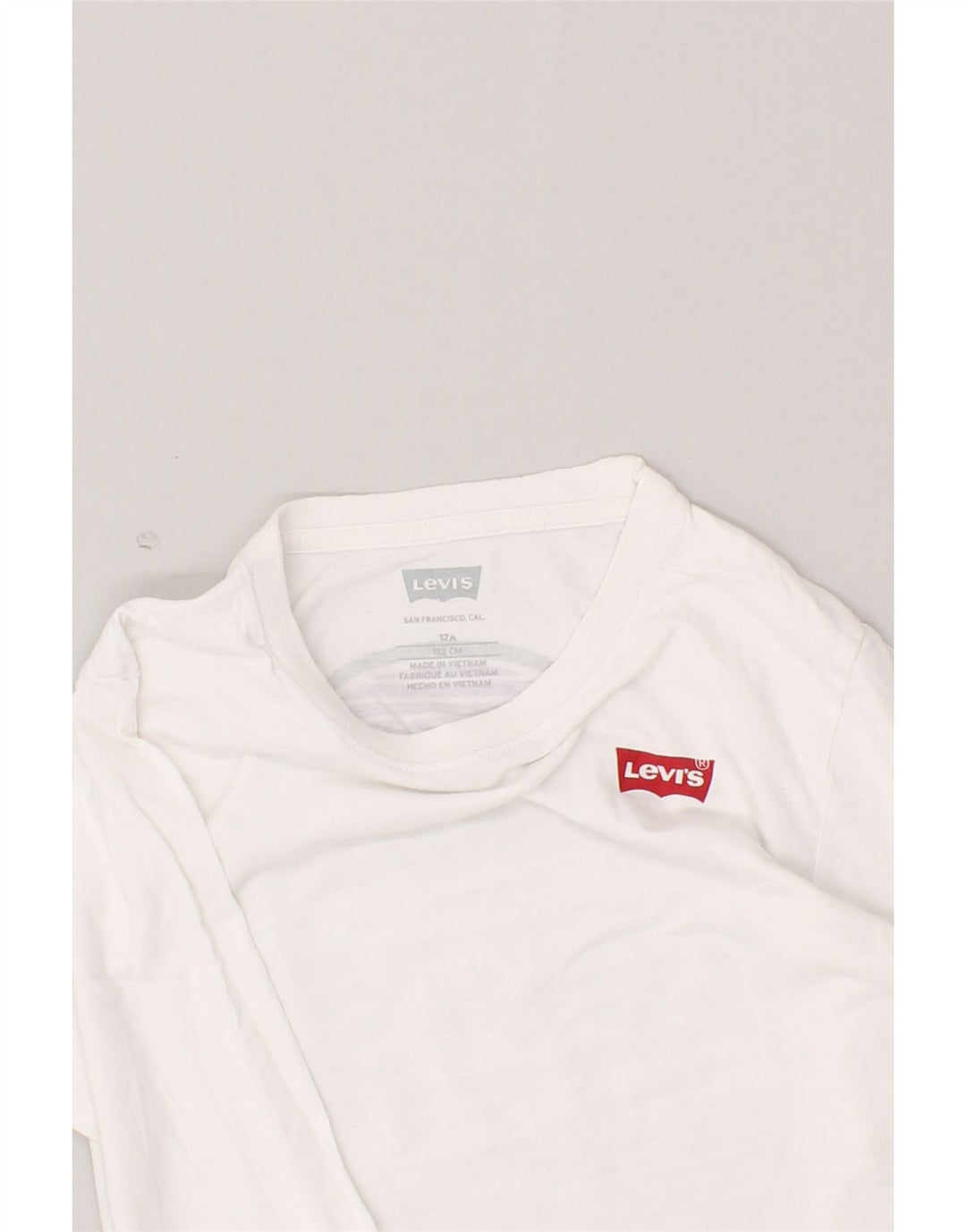 LEVI'S Boys Graphic Top Long Sleeve 11-12 Years White Cotton Vintage Levi's and Second-Hand Levi's from Messina Hembry 