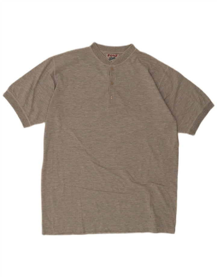 Vintage Mens T-Shirt Top 2XL Grey Flecked Cotton