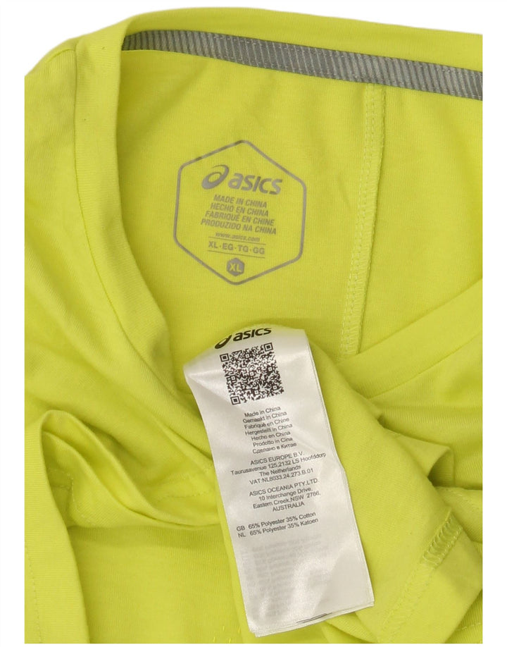 Asics Mens Graphic T-Shirt Top XL Green Polyester