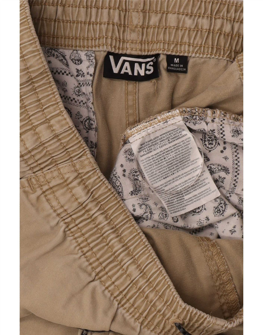 Vans Mens Casual Shorts Medium W32 Beige Cotton