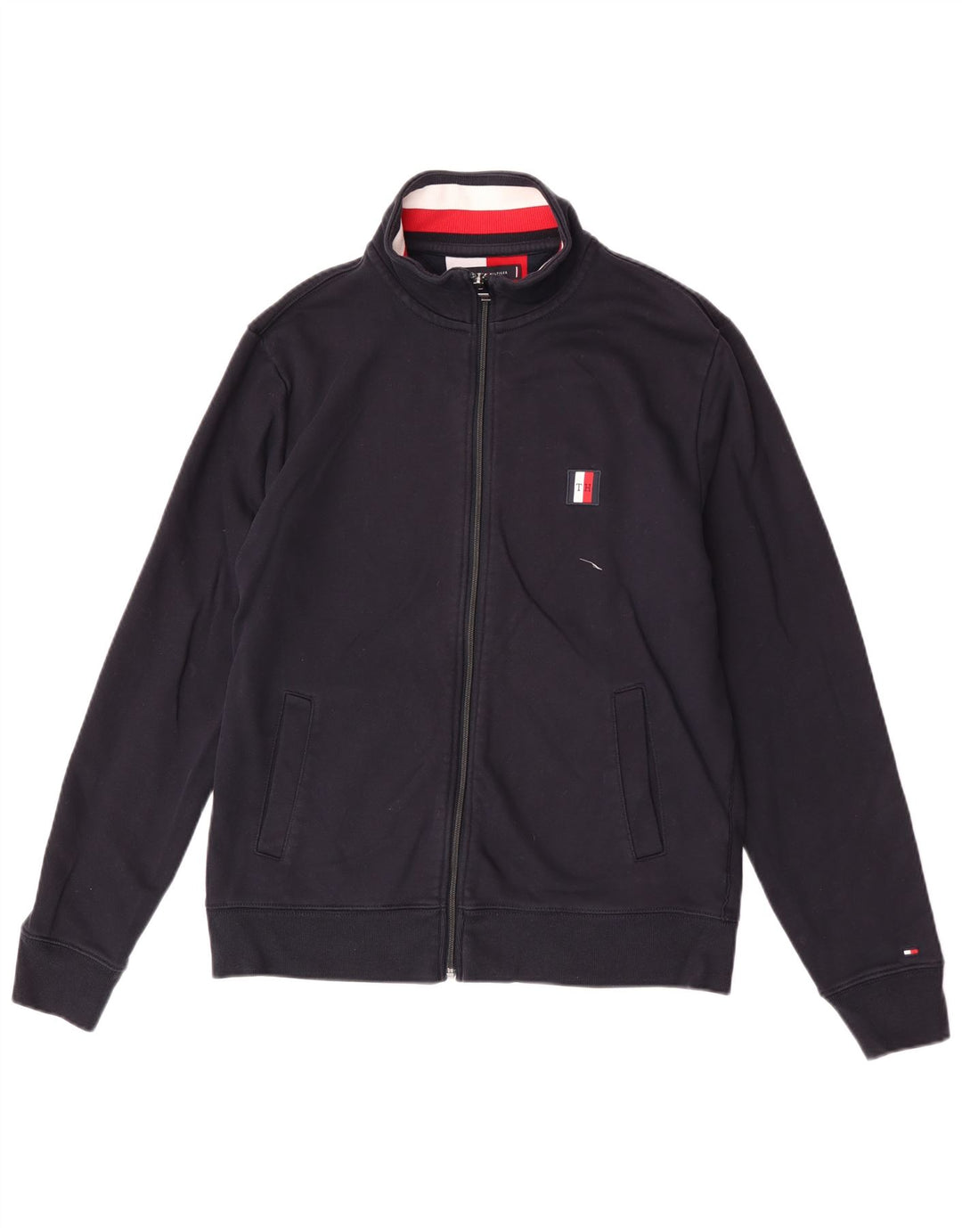 Tommy Hilfiger Mens Tracksuit Top Jacket Large Navy Blue Cotton