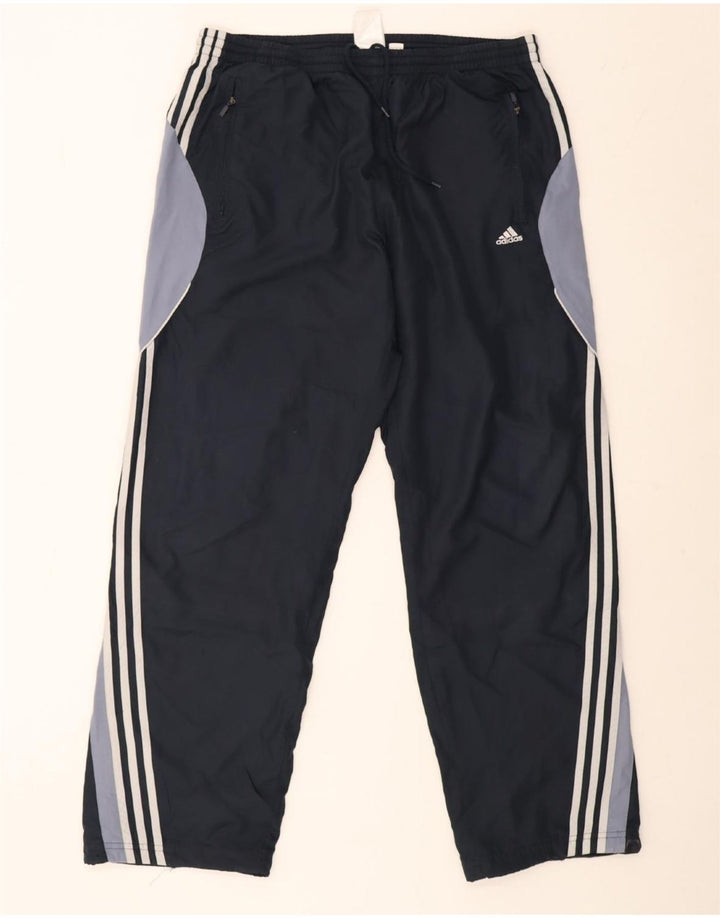 Adidas Mens Tracksuit Trousers XL  Navy Blue Colourblock Polyester