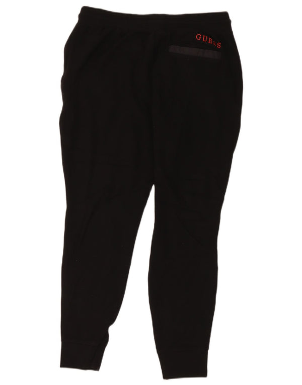 Guess Mens Tracksuit Trousers Joggers Small  Black Viscose