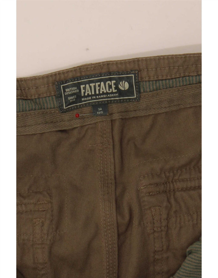 Fat Face Mens Straight Cargo Trousers W34 L31 Khaki
