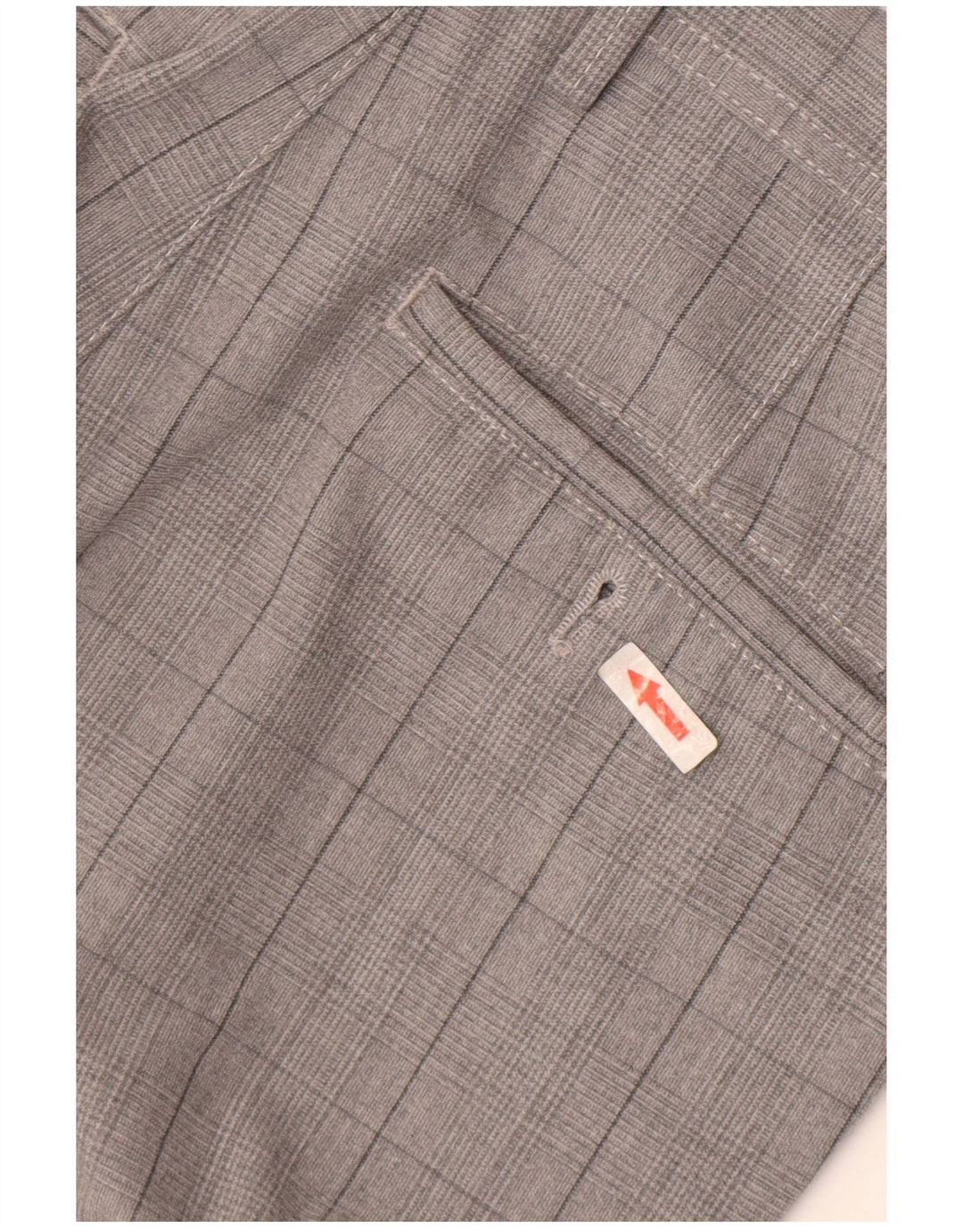 Zara Mens Slim Chino Trousers EU 38 Small W30 L28 Grey Check Polyester