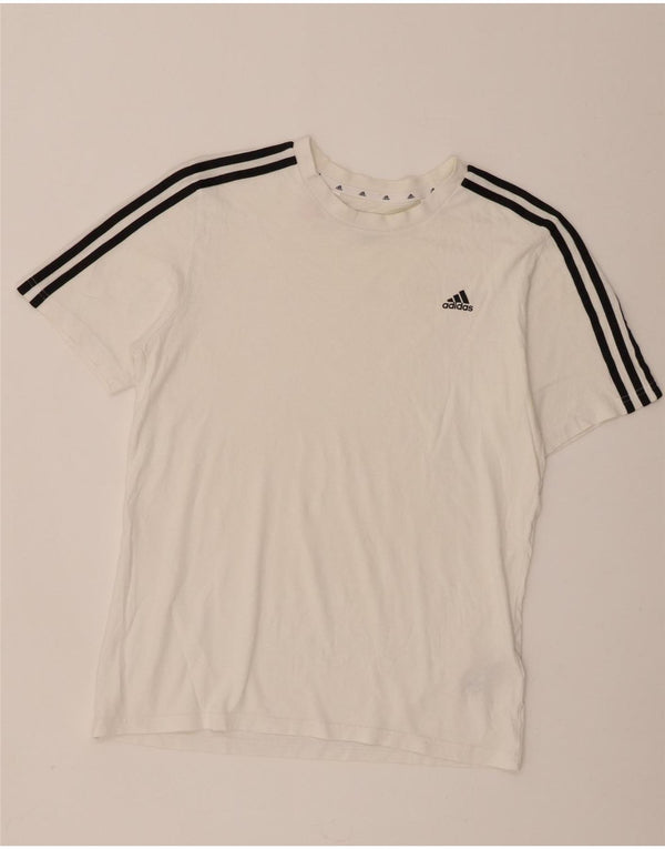 Adidas Boys T-Shirt Top 15-16 Years White Cotton