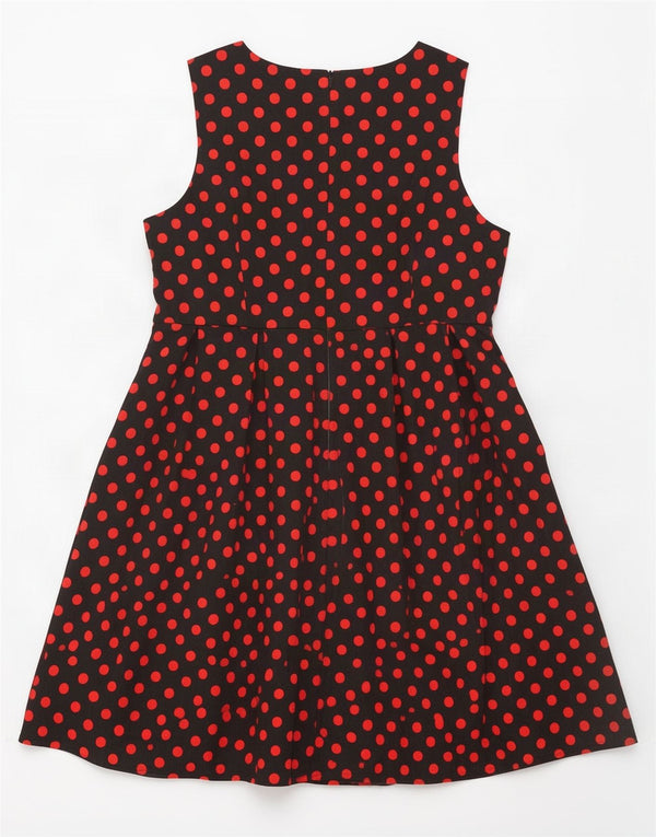 Dolly And Dotty Womens Sleeveless A-Line Dress UK 22 3XL Black Polka Dot