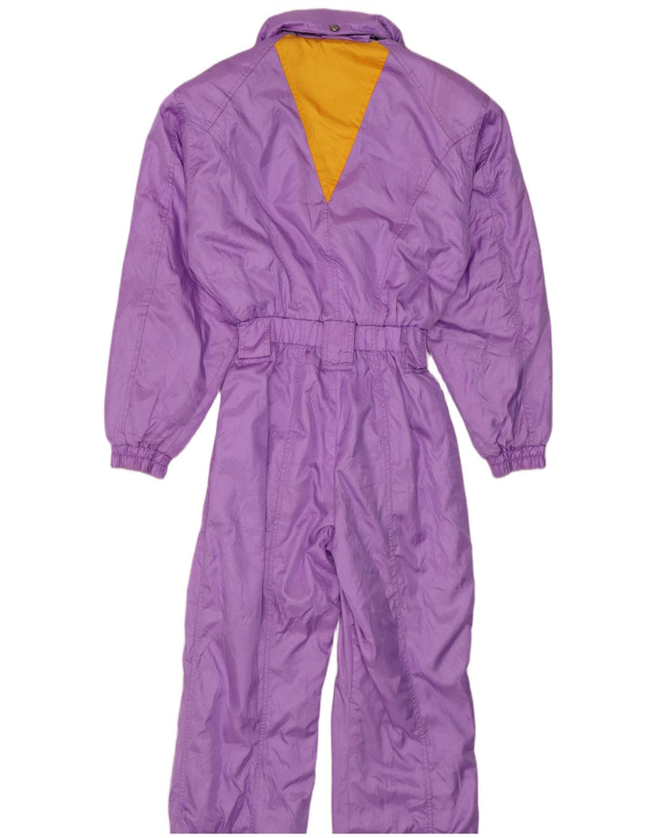 Descente Womens Hooded Ski Jumpsuit EU 38 Medium Purple Colourblock Nylon